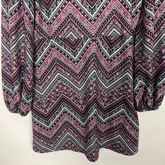 Live To Be Spoiled Chevron Print Sheath Boho Dress Size Large - Picture 8 of 11
